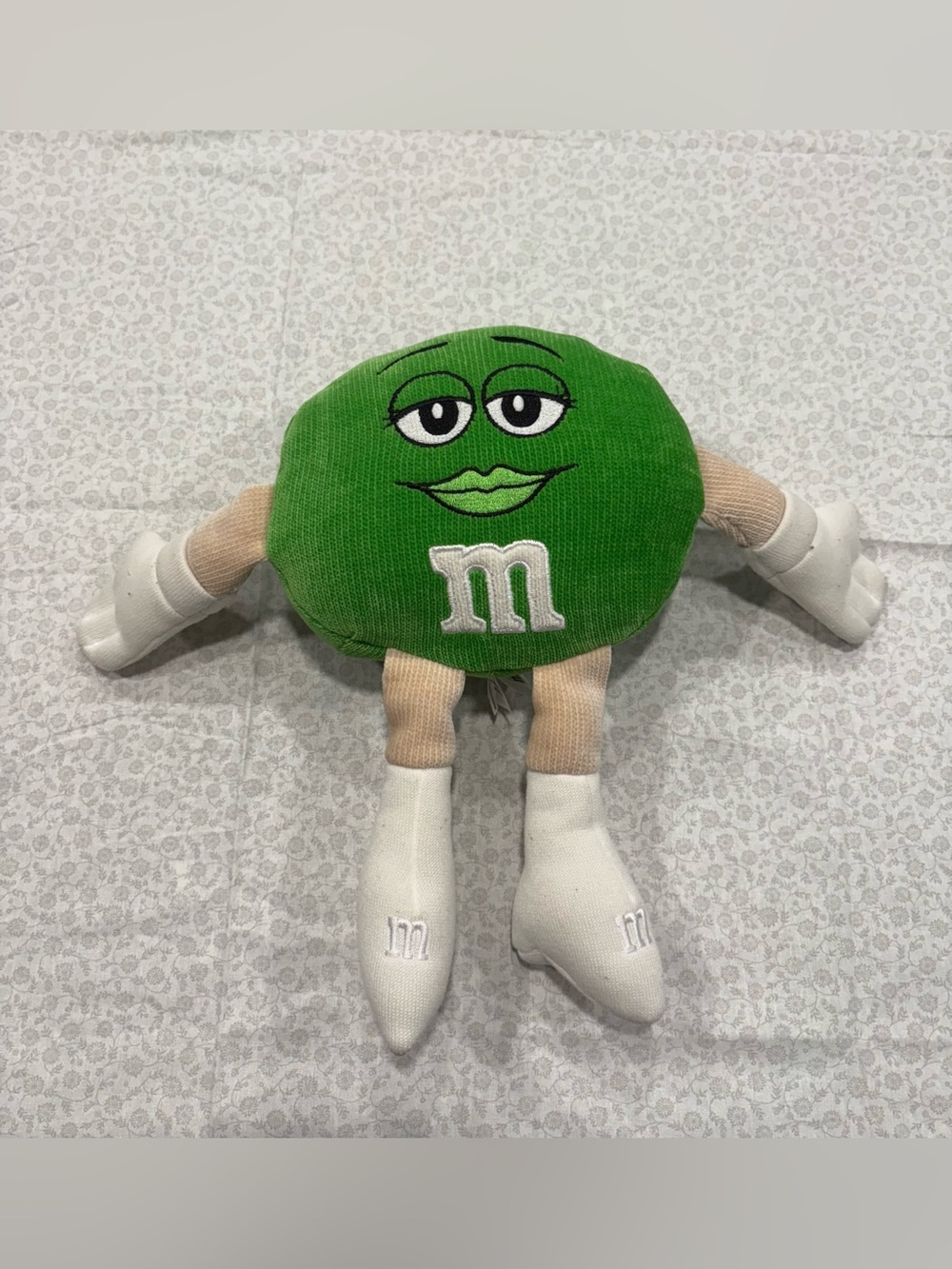 Vintage M&Ms Ms. Green Candy Plush Toy White Boots Green Lipstick